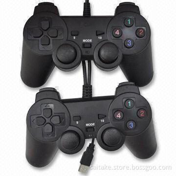 USB Double Vibration Joypads with 12-fire/8-directional Buttons and Two Analog Sticks